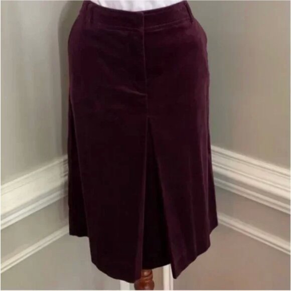 Talbots Women's Wine Colored Velvet Pencil Midi Skirt Size 6P - Picture 4 of 8